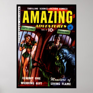 Amazing Adventures #2 Retro Sci Fi Comic Book Poster