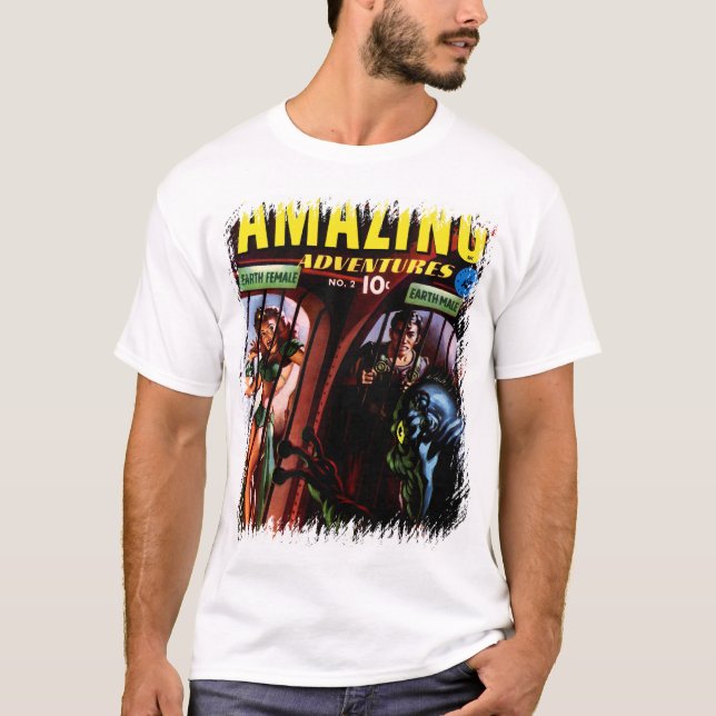 Amazing Adventures #2 Retro Sci Fi Comic Book T-Shirt (Front)