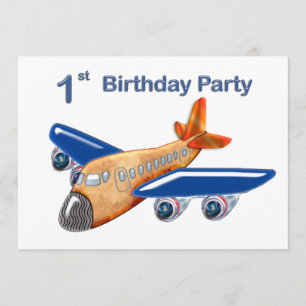 Amazing Airplane 1st Birthday Invitation