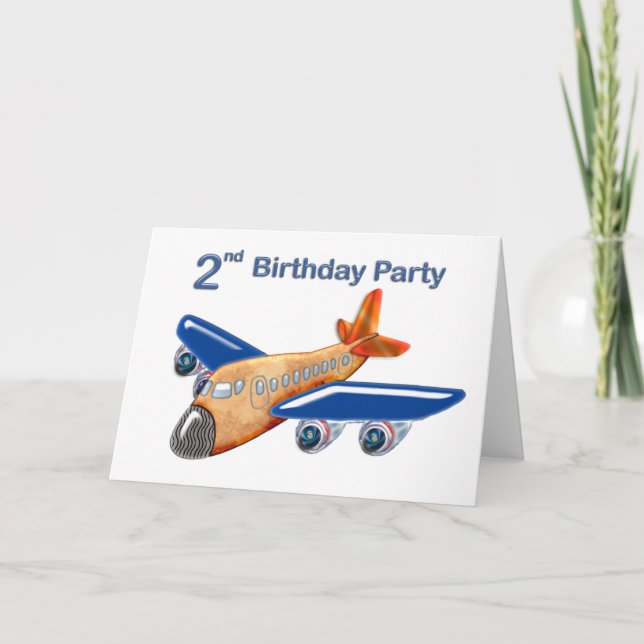 Amazing Airplane 2nd Birthday Card (Front)