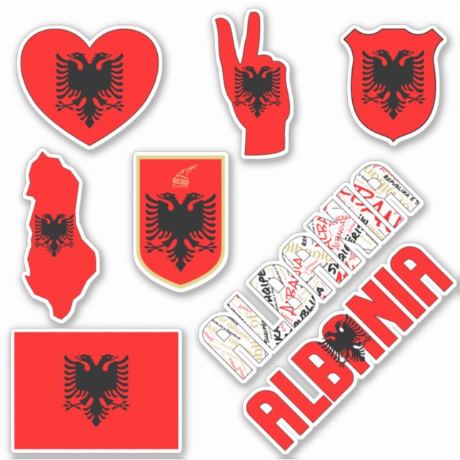 Amazing Albania Shapes National Symbols Sticker (Front)