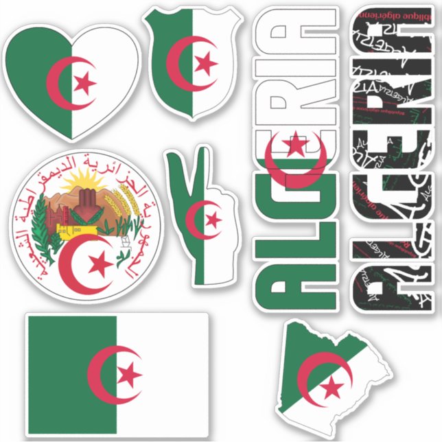 Amazing Algeria Shapes National Symbols Sticker (Front)