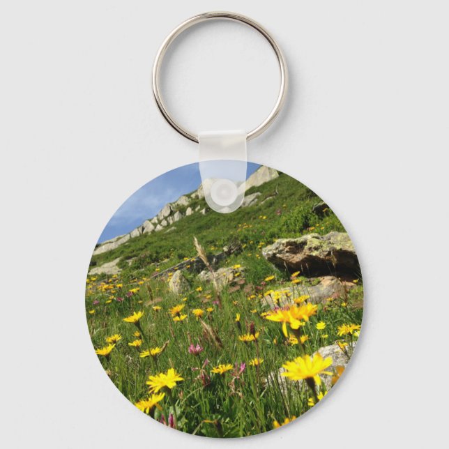 Amazing! Alpine flowers Keychain (Front)