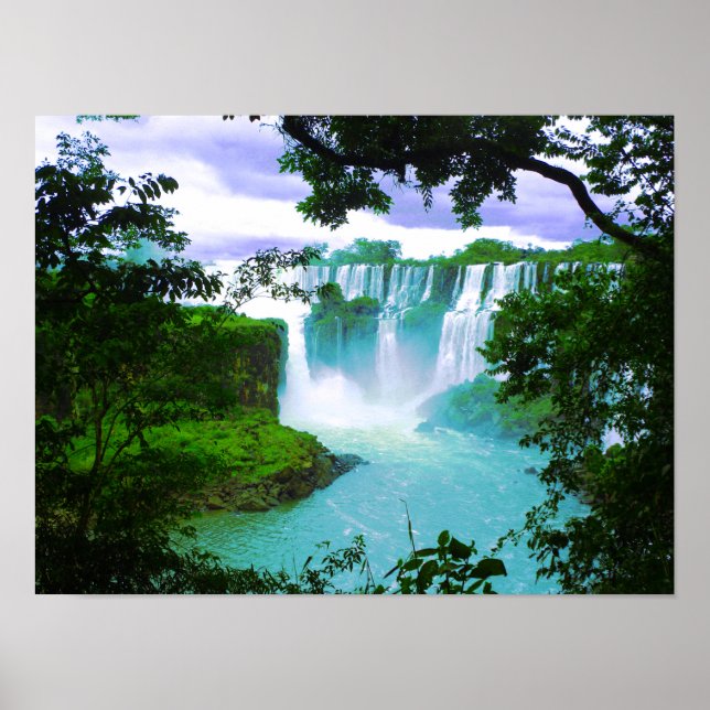 Amazing Amazon Tropical Waterfall Poster (Front)
