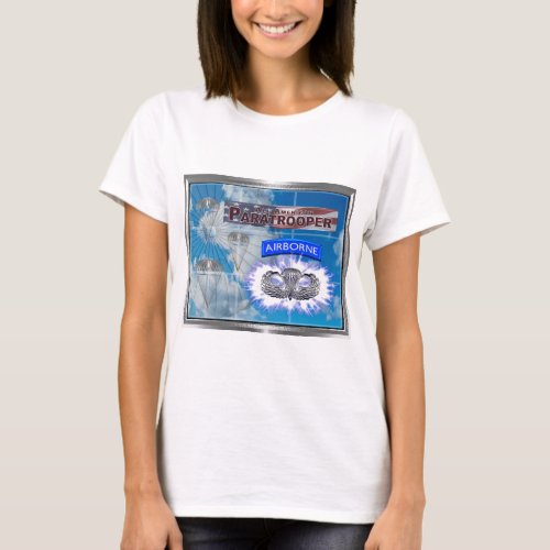 Amazing American Paratrooper and Flag T_Shirt