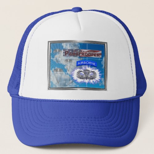 Amazing American Paratrooper and Flag Trucker Hat