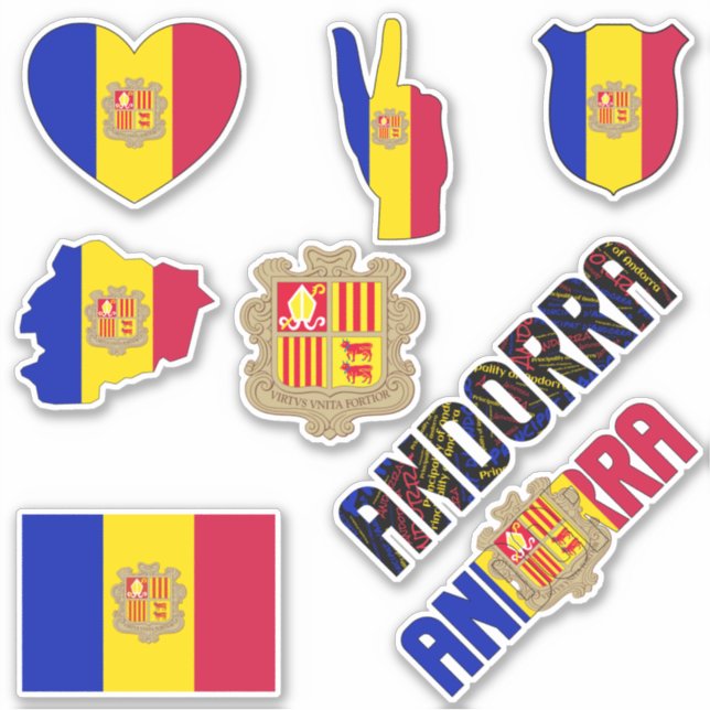 Amazing Andorra Shapes National Symbols Sticker (Front)