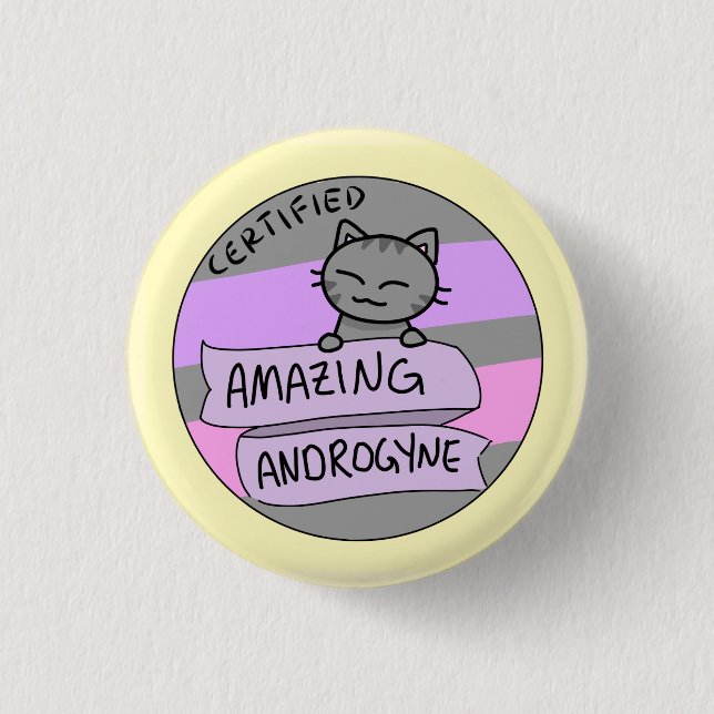 Amazing Androgyne Pinback Button (Front)