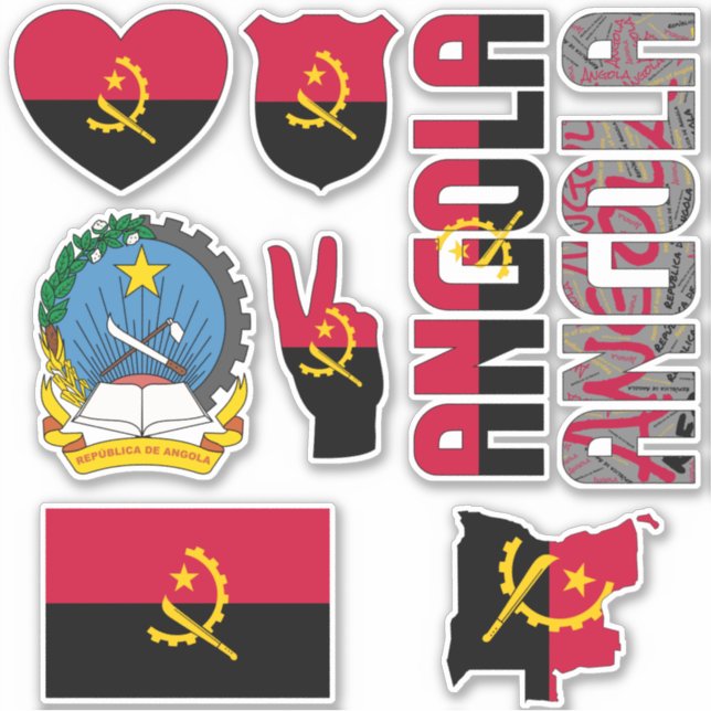 Amazing Angola Shapes National Symbols Sticker (Front)