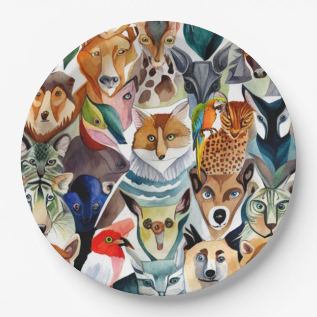 Amazing Animals Paper Plates (Front)