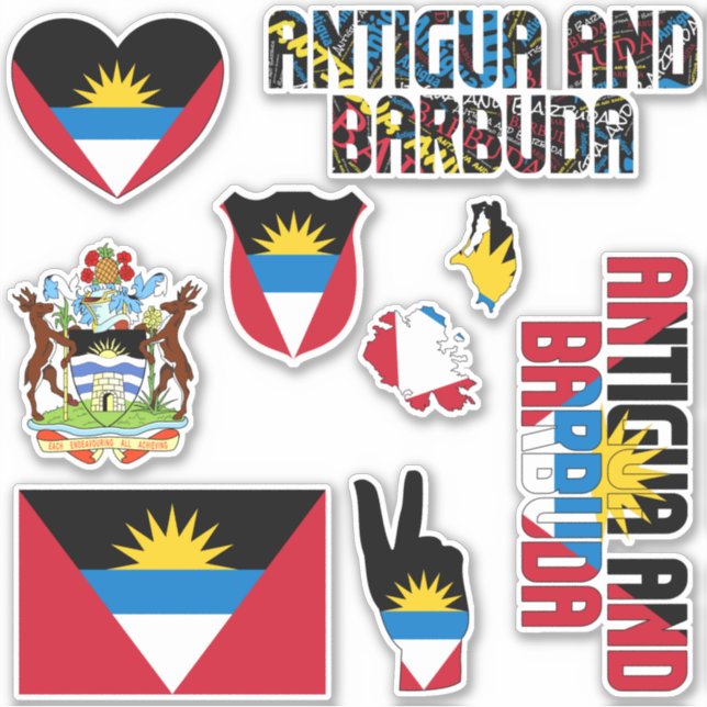 Amazing Antigua and Barbuda Shapes National Symbol Sticker (Front)
