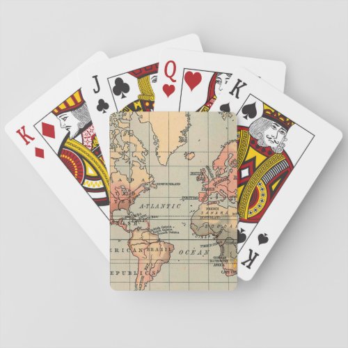 Amazing Antique World Map Poker Cards