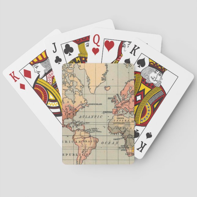 Amazing Antique World Map Poker Cards (Back)