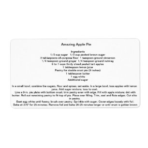 Amazing Apple Pie Label