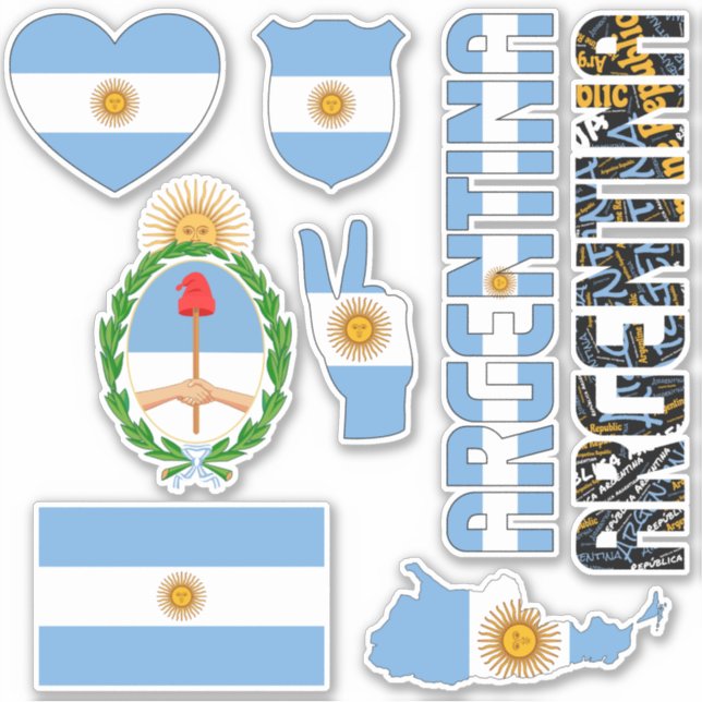 Amazing Argentina Shapes National Symbols Sticker (Front)