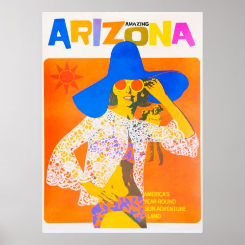 Amazing Arizona Vintage Travel Poster