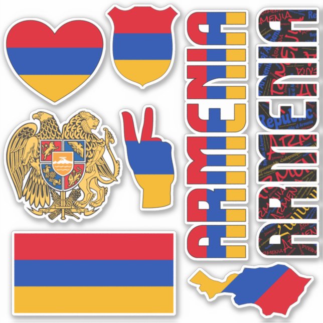 Amazing Armenia Shapes National Symbols Sticker (Front)