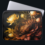 Amazing Arrangement Rust Accent Vintage Flowers Laptop Sleeve<br><div class="desc">Dark elegant flowers</div>