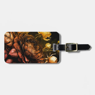 Amazing Arrangement Rust Accent Vintage Flowers Luggage Tag