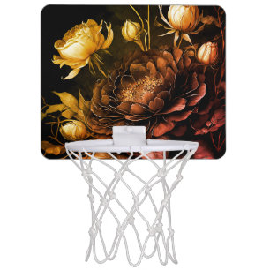Amazing Arrangement Rust Accent Vintage Flowers Mini Basketball Hoop