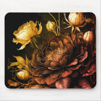 Amazing Arrangement Rust Accent Vintage Flowers Mouse Pad