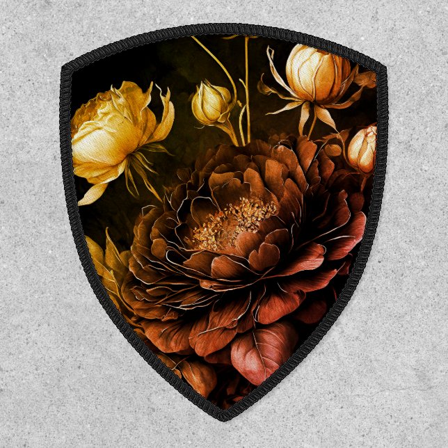 Amazing Arrangement Rust Accent Vintage Flowers Patch (Front)