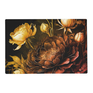 Amazing Arrangement Rust Accent Vintage Flowers Placemat