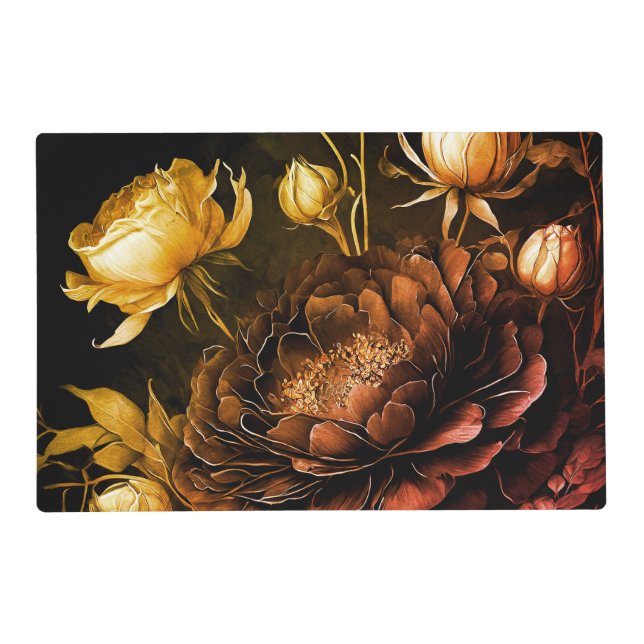 Amazing Arrangement Rust Accent Vintage Flowers Placemat (Front)