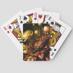 Amazing Arrangement Rust Accent Vintage Flowers Poker Cards