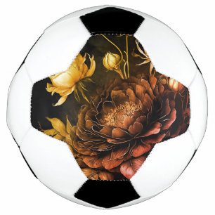 Amazing Arrangement Rust Accent Vintage Flowers Soccer Ball