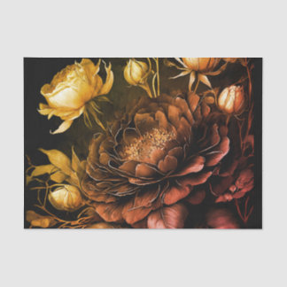 Amazing Arrangement Rust Accent Vintage Flowers Tissue Paper