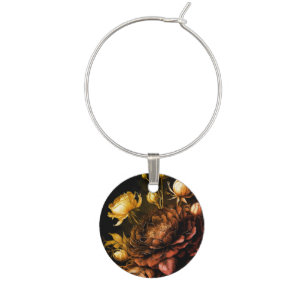 Amazing Arrangement Rust Accent Vintage Flowers Wine Charm