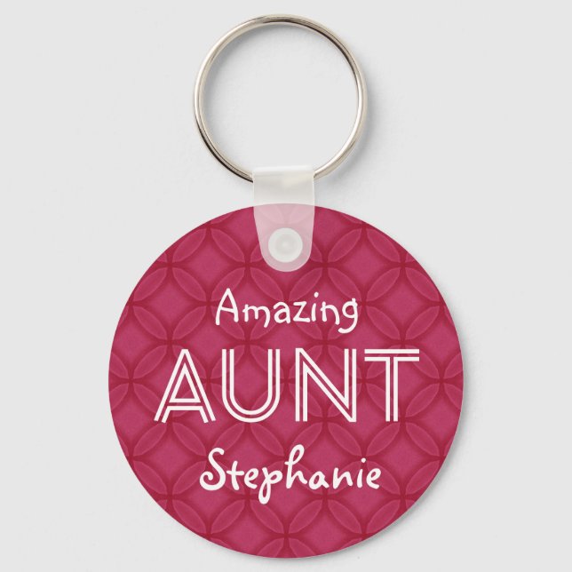 Amazing AUNT Custom Name Keychain Gift for Her (Front)