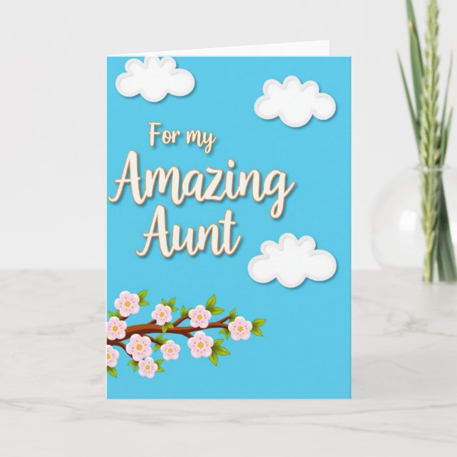 Amazing Aunt Floral Branch Card (Front)