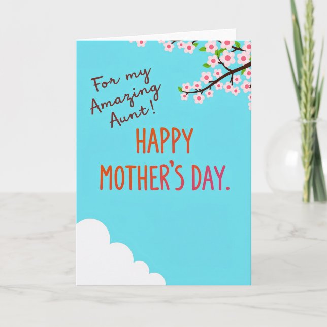 Amazing Aunt Mothers Day Card (Front)