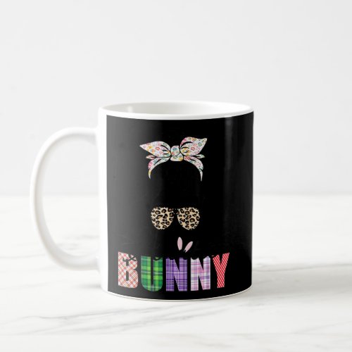 Amazing Auntie Bunny Messy Bun Leopard Happy Easte Coffee Mug