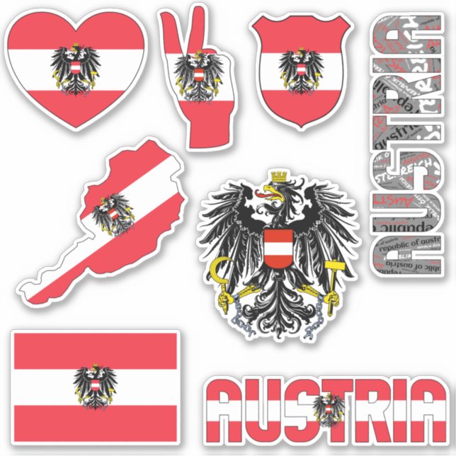 Amazing Austria Shapes National Symbols Sticker (Front)