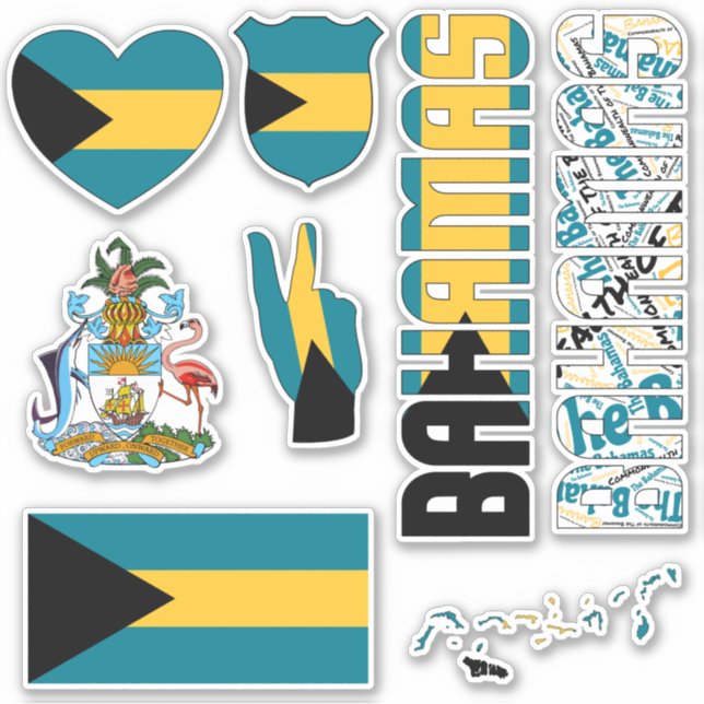 Amazing Bahamas Shapes National Symbols Sticker (Front)