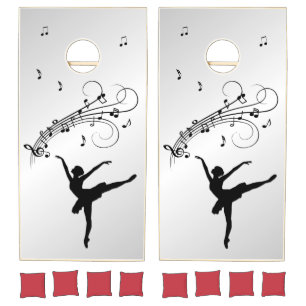 Amazing Ballerina Dancing Silver Regulation Cornhole Set
