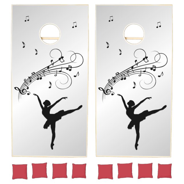 Amazing Ballerina Dancing Silver Regulation Cornhole Set (Set)