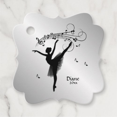 Amazing Ballerina Dancing with Music Favor Tags