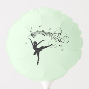 Amazing Ballerina Dancing with Music Green Balloon