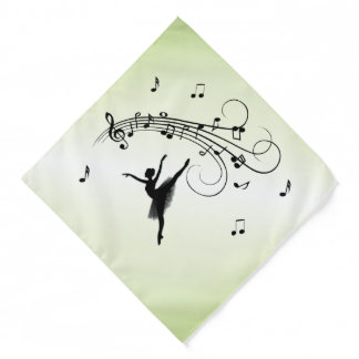 Amazing Ballerina Dancing with Music Green Bandana