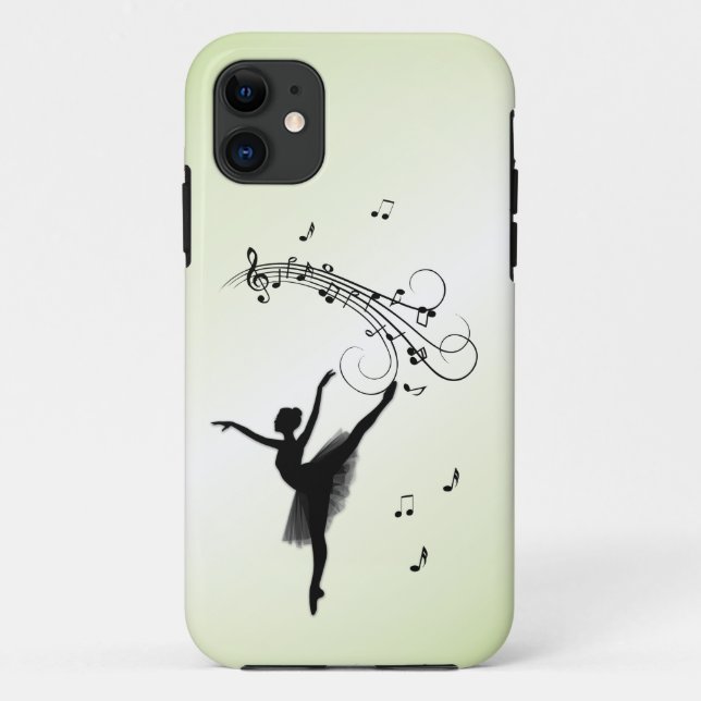 Amazing Ballerina Dancing with Music Green Case-Mate iPhone Case (Back)