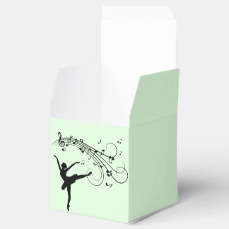 Amazing Ballerina Dancing with Music Green Favor Boxes