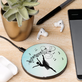 Amazing Ballerina Dancing with Music Green Wireless Charger
