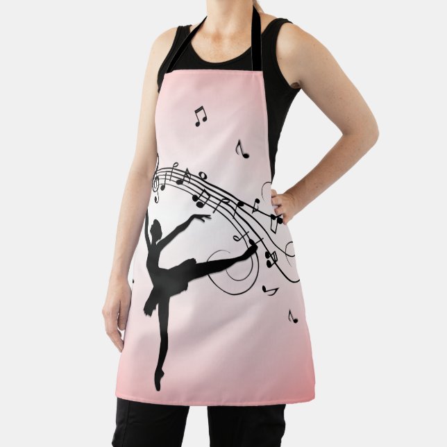 Amazing Ballerina Dancing with Music Pink Apron (Insitu)