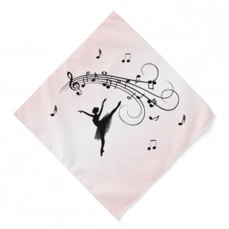 Amazing Ballerina Dancing with Music Pink Bandana