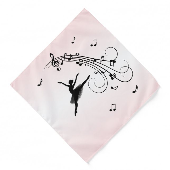 Amazing Ballerina Dancing with Music Pink Bandana (Front)