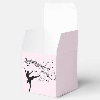 Amazing Ballerina Dancing with Music Pink Favor Boxes